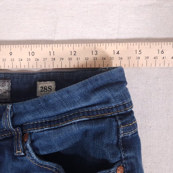 BKE Denim Kate Straight Blue Jeans Womens Size 28S x 29.5 Dark Wash Pants FLAWS - Picture 3 of 16